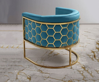 Muebles Modernos Personalizados para Cafetería, Sillón de Terciopelo, Sofá Individual de Lujo para Sala de Estar de Hotel