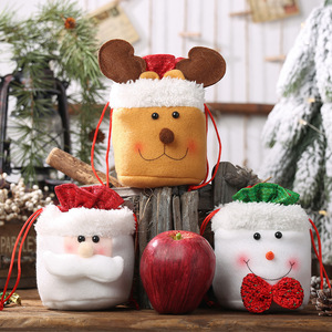 Children's Cartoon Candy Gift Bag <b>Cloth</b> <b>Material</b> Round Fashionable Christmas Decorations Stuffed Apple Christmas Eve Holiday - Product Image 3