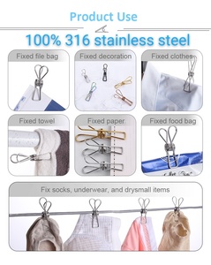 <span class=keywords><strong>1</strong></span> đầy màu sắc 316 thép không gỉ quần áo chốt và clothespins cho giặt nhà bếp tủ quần áo và phòng tắm sử dụng kim loại vải Clips - Product Image 2