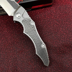 Navaja Plegable de Bolsillo <span class=keywords><strong>Eskrima</strong></span> para Exteriores, Acero M390, Recubierta de Titanio y Mango de Fibra de Carbono, Cuchillo Táctico de Autodefensa - Product Image 5