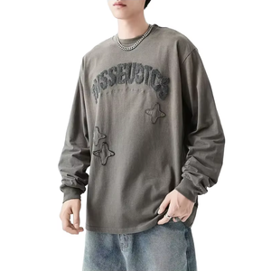 เสื้อฮู้ดแบบสวมศีรษะสำหรับผู้ชายผ้าคอตตอนโอเวอร์ไซส์ลายปักโลโก้ตามสั่งแนวสตรีทแวร์ผ้าฝ้าย100% - Product Image 1