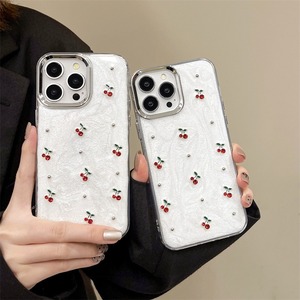 Nuova Custodia Protettiva di Lusso con Ciliegie Rosse 3D in Strass per <span class=keywords><strong>iPhone</strong></span> 17 16 15 <span class=keywords><strong>Pro</strong></span> Max 14 Plus 13, alla Moda per Donna - Product Image 1