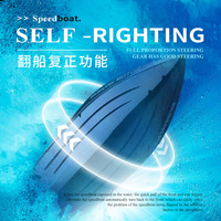 HUVELON 2.4GHz Perahu RC Brushless Anti-Terguling Otomatis dengan Lampu LED, Alarm Baterai Lemah, RTR, Kelas Hobi