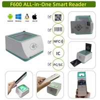 Escáner de Códigos de Barras USB/RS232 1D 2D Qr, Lector de Tarjetas Inteligentes, Lector de Tarjetas IC, Lector de Tarjetas NFC, Lector de Tarjetas PC/SC de Doble Ranura F600