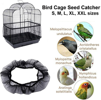 Cage à oiseaux respirante extensible jupe en maille filet de protection des graines attrape-graines pour cage à oiseaux pour cage carrée ronde