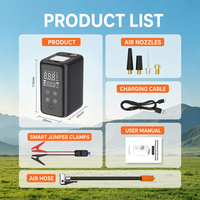 Nouveau modèle 2026 Démarreur intelligent sans fil et gonfleur de pneus avec batterie de 10000 mAh, ABS 150 psi et éclairage