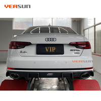 Diffuseur arrière de style RS4 de haute qualité avec tuyaux d'échappement pour Audi B9 A4 2016 2017 2018 2019 sline