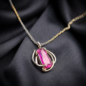 Bijoux de luxe pour femmes en argent sterling 925 de haute qualité, pierre précieuse naturelle tourmaline rose taille radiant, motif floral, pour mariage - Product Image 4