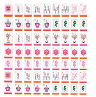 Mahjong de luxe sculpté en acrylique à 7 couches, motif personnalisé Walk With Me, 160 pièces, tuiles de mahjong américaines orange