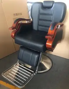 2020 son avrupa tarzı ağır katı ahşap el siyah berber koltuğu şekillendirici sandalye Salon sandalyesi yaslanmak ile