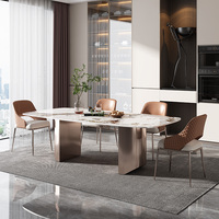 Guangdong Foshan Ensemble de table à manger de salle à manger moderne de luxe chaise de salle à manger en acier inoxydable pour restaurant