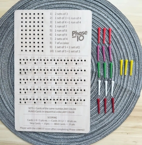 Pafu 2025 <strong>Wooden</strong> Score <strong>Board</strong> with 8 Colored <strong>Pegs</strong> Eco-Friendly Phase 10 Card Game Tracker Fun for the Whole Family - Product Image 4