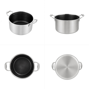 <span class=keywords><strong>Set</strong></span> di <span class=keywords><strong>Pentole</strong></span> Antiaderenti a Nido d'Ape in Acciaio Inox Triplo Strato con Coperchio, Pentola per Zuppa a Induzione per Cucina - Product Image 6