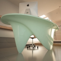 Mezza tondo moderno Executive Manager Ceo Desk White Home Office scrivania in pietra tavolo da lavoro mobili