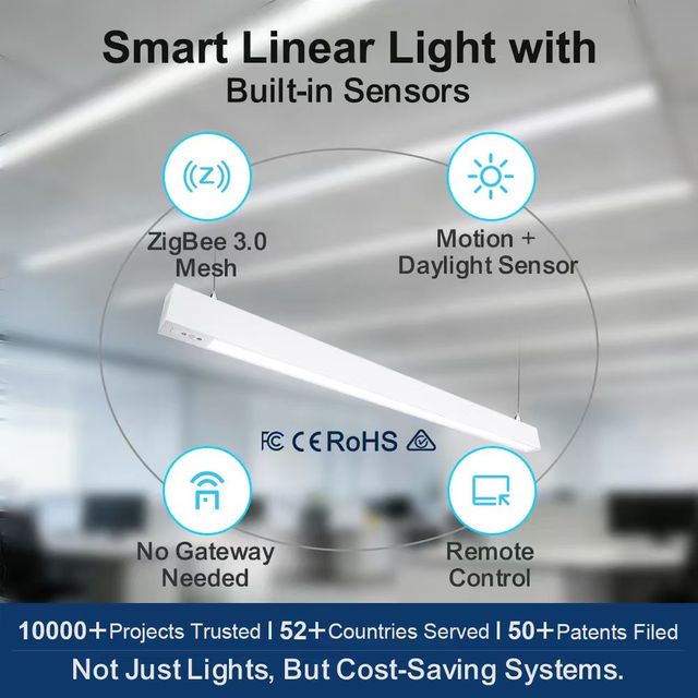 Amelech Predictive Maintenance ZigBee 3.0 Dimmable Smart LED Lighting System PIR Motion Sensor 5-Year Warranty for Reading Rooms