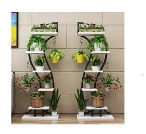 创意熟铁多层花架室内落地植物架铁花盆架