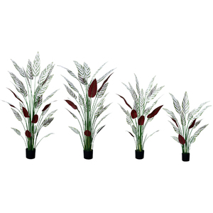 Arbre artificiel en plastique de simulation, <span class=keywords><strong>petit</strong></span> arbre artificiel vert, plantes artificielles en bananes pour la décoration de la place publique - Product Image 1