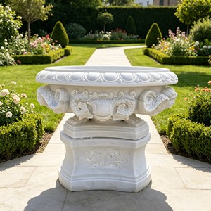 Macetero de mármol con figura de dama arrodillada, escultura europea de mujer, urna de piedra para decoración de jardín, patio o villa, 36-5 Timeless - Product Image 6