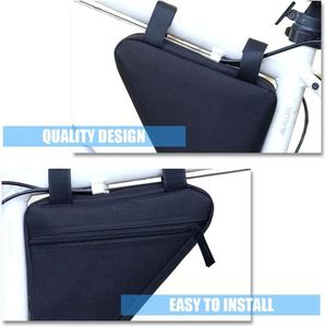 Sacoche de Selle de Vélo Portable d'Extérieur en Polyester/Nylon Imperméable et Durable, Pochette Triangulaire, Support de Cadre, Poignée Pratique pour Téléphone, Cyclisme - Product Image 4