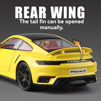 Voiture miniature ZG Porsche Supercar avec son et lumière, jouet de collection en métal à rétrofriction