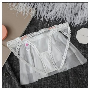 Lencería sexy de malla transparente estilo europeo y americano, ropa interior sin necesidad de desprenderse, bragas de entrepierna abierta para mujer. - Product Image 4