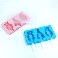 Moule à crème glacée en silicone avec logo personnalisé avec bâtonnets de PP Moule à sucettes glacées OEM pour bricolage Machine à sucettes glacées pour les rafraîchissements d'été