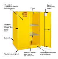 Armoire de stockage de liquides inflammables industrielle à double paroi en acier ignifuge, anti-explosion, antimicrobienne, 90 gallons, école, hôpital