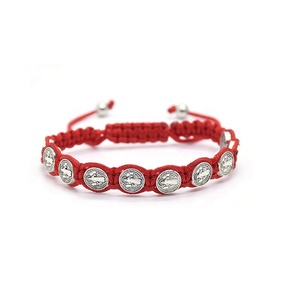 I braccialetti intrecciati colorati possono proteggere la preghiera e l'esorfismo o essere dati come regali 1.5cm 10 pezzi braccialetti fatti a mano Saint benedici - Product Image 3