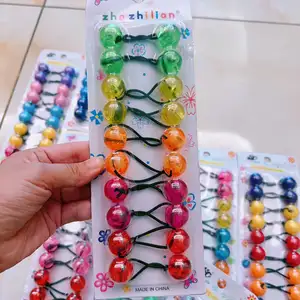 MYLULU 2024 Haar große Perle Pferdes chwanz Klopfer Ball Kinder Haar gummis kleine Mädchen große Haare Bobbles Ball für Kinder