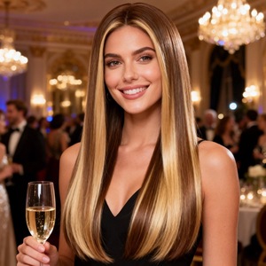 Extensioni per capelli Premium Genius Weft 100% umani, per intrecciare, con cuticole allineate, possono essere decolorate in biondo <span class=keywords><strong>chiaro</strong></span> - Product Image 1