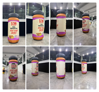 Bouteille publicitaire gonflable géante personnalisée en forme de pot à épices de 3 m, hermétique, avec impression HD, en tissu Oxford
