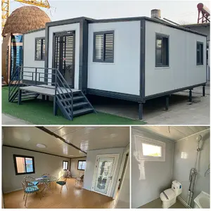 Ready-Made 40Ft 20Ft Light Steel Folding Prefabricated Shipping Container Expandable 5 Bedroom House/Villa Sale Office Exterior
