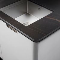 OPPOLIA Designs Gratuits Style Italien Cuisines Complètes Laquées Armoires de Cuisine Étanches Noir et Blanc Industriel Moderne