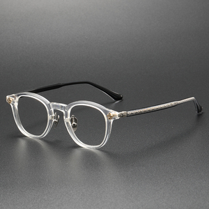 <span class=keywords><strong>Harry</strong></span> Fashion Lunettes de vue en métal anti-lumière bleue Lunettes de vue en métal avec monture polygonale à ressort Lunettes de vue miroir plat - Product Image 1