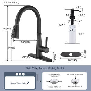 <span class=keywords><strong>Grifo</strong></span> de <span class=keywords><strong>Cocina</strong></span> Moderno Estilo Farmhouse con Dispensador de Jabón, Monomando, 3 Modos de Salida de Agua, Acero Inoxidable SUS304 - Product Image 6