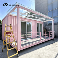 Unité de logement modulaire en conteneur, bâtiment pour zone touristique, réception, hall d'exposition avec balcon