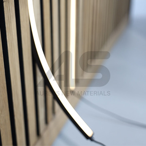 Pannelli Acustici Moderni per Hotel, Verdi, in Fibra di Poliestere, con Striscia LED Integrata, Effetto <span class=keywords><strong>Legno</strong></span> 3D, Fonoassorbenti, per Interni - Product Image 5