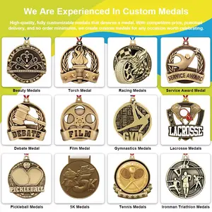 Medaglie d'oro corsa di calcio maratona di Taekwondo basket Karate Football sport metallo premio Logo personalizzato medaglie e trofei