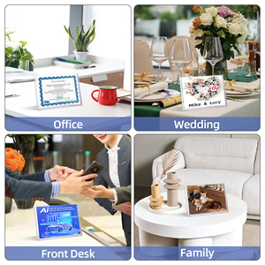 A5 dấu hiệu ngang chủ rõ ràng nhựa hiển thị đứng cho bàn L hình dạng Acrylic đứng cho tờ rơi tài liệu văn phòng - Product Image 6