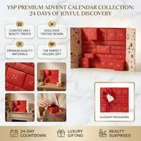 Boîte cadeau calendrier de l'avent personnalisée rouge 24 jours, boîte d'emballage surprise de Noël en feuille d'or rouge pour cadeau de fêtes