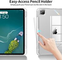Étui magnétique pour tablette avec fonction de mise en veille et de réveil automatique pour iPad Pro 13 pouces M4 M5, coque rabattable en PU avec support pour stylet, coque transparente en acrylique pour tablette