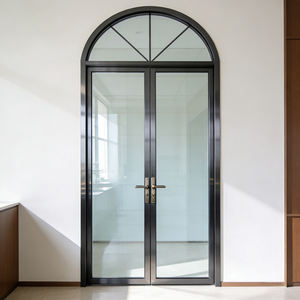 <span class=keywords><strong>Porte</strong></span> à battant en verre à double vitrage à arche française vintage, remplie d'argon, insonorisée, avec <span class=keywords><strong>cadre</strong></span> en aluminium pour maisons - Product Image 1