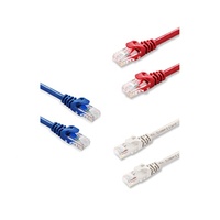 Kabel Patch tembaga rakitan mudah 25cm 0.25m kabel RJ45 Warna Hitam UTP berbagai termasuk Cat6 Cat6a Cat5e Cat5 5m