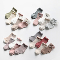 XIANGHUI – robe de mode sur mesure à volants pour fille, chaussettes de cheville en coton pour fille, chaussettes blanches en dentelle pour bébé