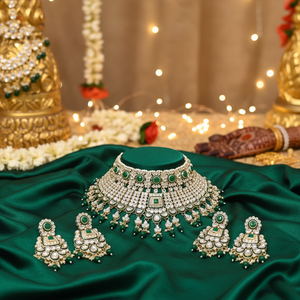 PADMAWATI Brand High Quality Trendy <b>Gold</b> Plated Kundan Pearl Necklace Earring <b>Set</b> Latest Designed Customized Women Wedding Party - Product Image 3