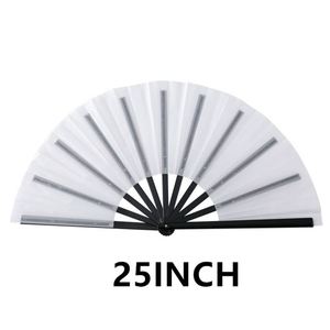 Éventails à claquer pliables de 13 pouces, grands, blancs, personnalisables avec logo, pour la danse, vierges pour sublimation - Product Image 2