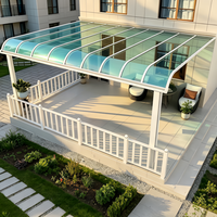 Auvent de terrasse en aluminium et polycarbonate pour extérieur, résistant aux UV, imperméable, abri solaire pour villa, balcon, cour, jardin