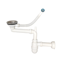 Kit de déchets de siphon moderne en acier inoxydable facile à installer raccords d'évier de cuisine crépine accessoire de vidange matériau PP tuyau d'égouttage