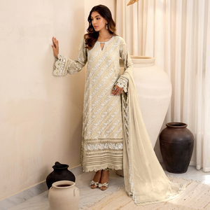 Dhwaja Export Heavy Fox Georgette Unstitched Suit With Zarkan & Embroidered Sequence Work - Product Image 1
