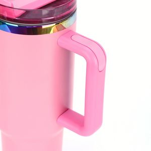 Gobelet isotherme en acier inoxydable à double paroi de 40 oz, personnalisable, coloré, avec revêtement en poudre électrolytique arc-en-ciel, pour gravure au laser - Product Image 2